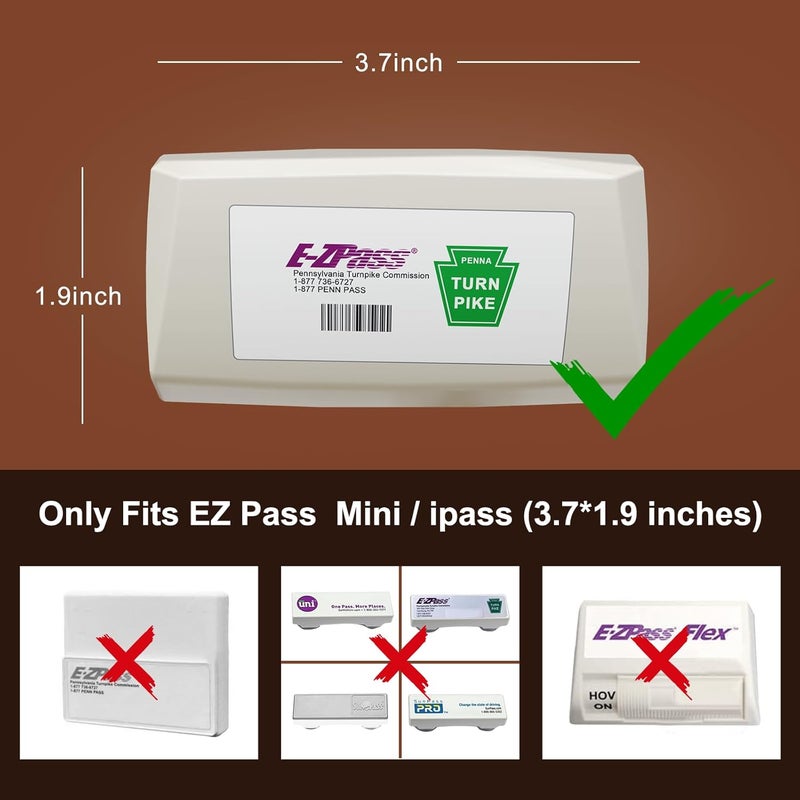 FLLIK 2 Pack EZ Pass Holder & Cover with Super Strong Suction Cups for Car Windshield Ezpass Mount Holder Toll Pass Transponder iPass Holder All Black - Image 3